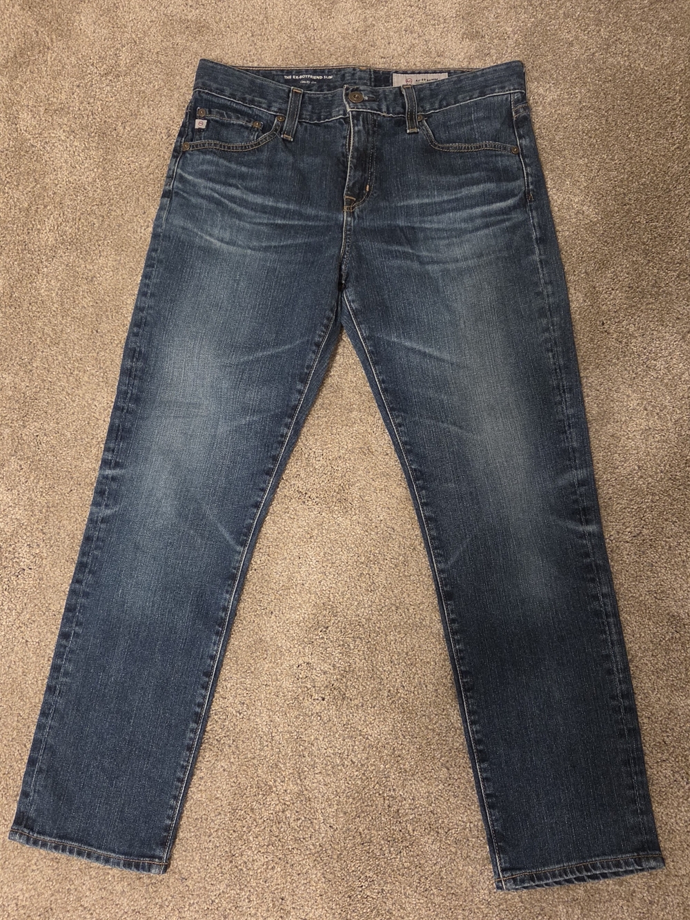 AG Adriano Goldschmied 27R The Ex-Boyfriend Slim Dark Blue Jean